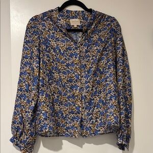 Sezane Rue Saint Fiacre Silk/Viscose Blend Button Down Blouse - Size 36